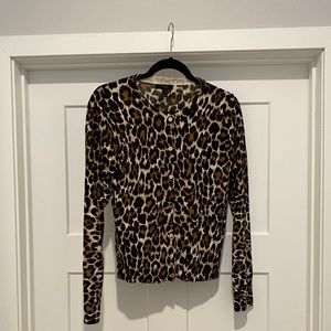 J. Crew merino Jackie cardigan leopard